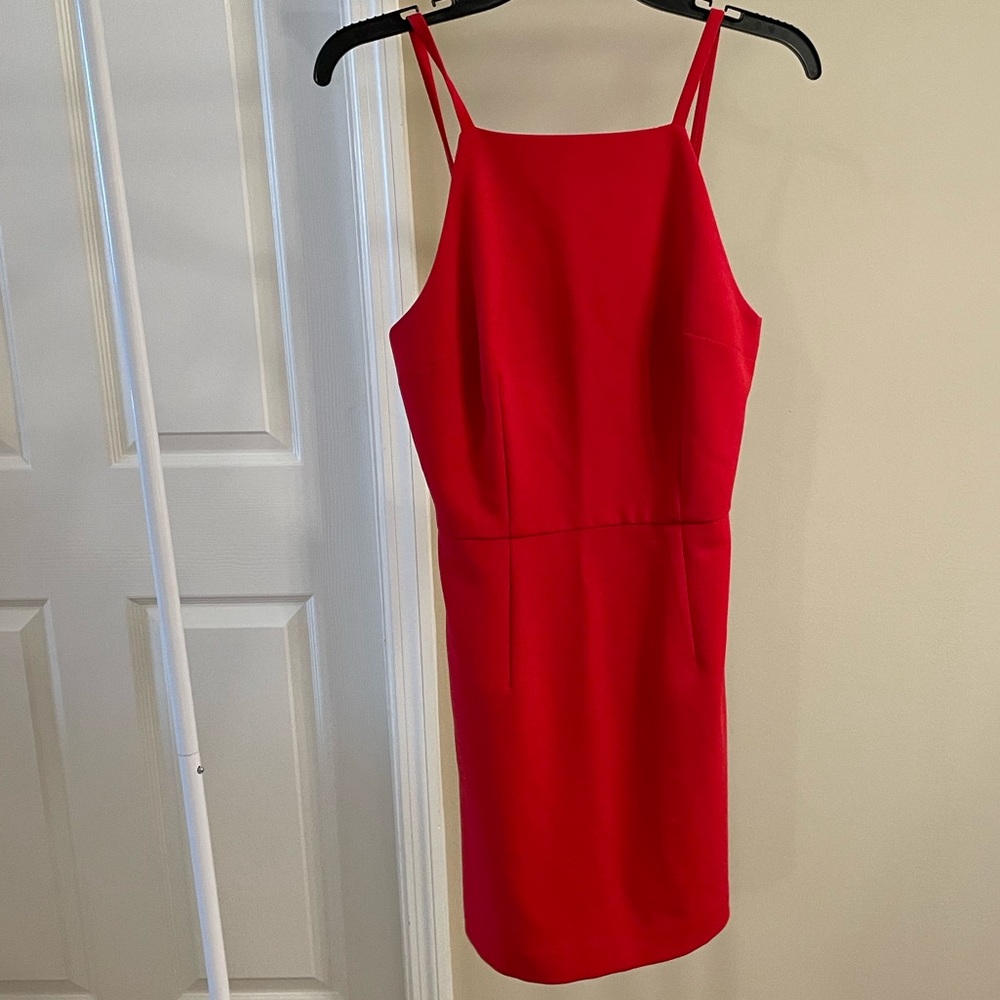 French Connection Red Square Neck Dress. Size XS